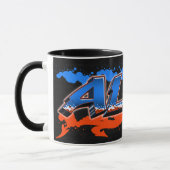 Alex Vorname Name Graffiti blue orange Tasse マグカップ (左)