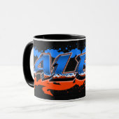 Alex Vorname Name Graffiti blue orange Tasse マグカップ (正面左)