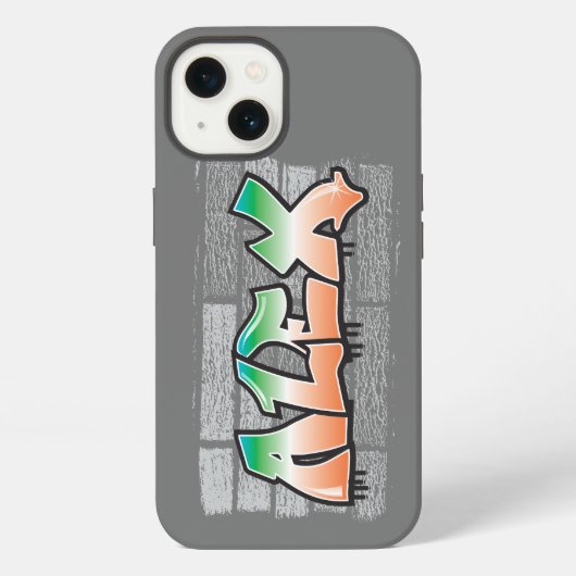 ALEX Your Name Graffiti Brick Wall Paint Splatter iPhoneケース (裏面)