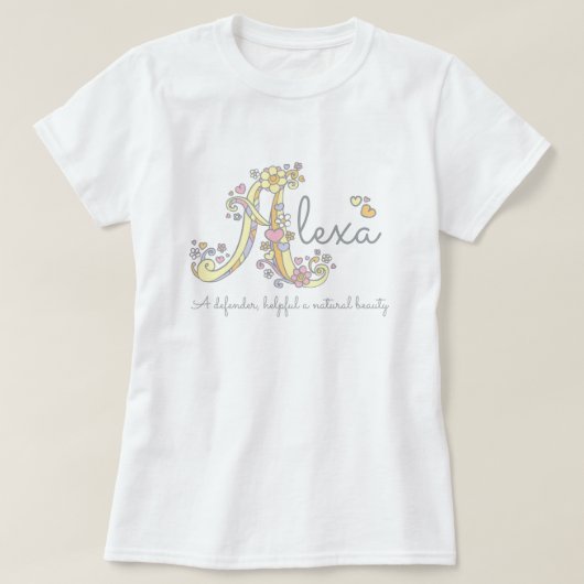 Alexaの女の子は、Monogramの女性を意味する Tシャツ (デザイン正面)