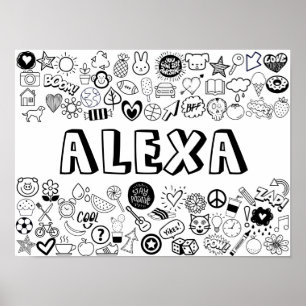 'ALEXA'カライな自分のアウトラインデザイン ポスター