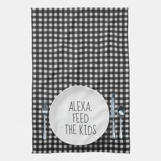 Alexaコマンドのユーモア キッチンタオル (縦)
