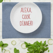 Alexaコマンドユーモアのプレート キッチンタオル (折り畳み)