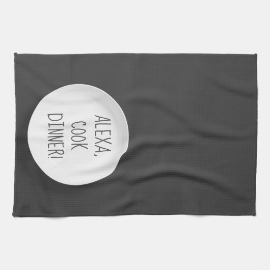 Alexaコマンドユーモア料理ディナー キッチンタオル (横)