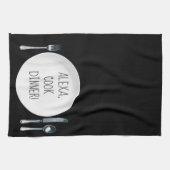 Alexaコマンドユーモア料理ディナー キッチンタオル (横)