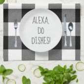 Alexaコマンド料理を行うユーモア キッチンタオル (折り畳み)