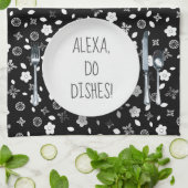 Alexaコマンド料理を行うユーモア キッチンタオル (折り畳み)