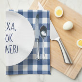 AlexaコマンドOn Blue Ingham キッチンタオル (四つ折り)