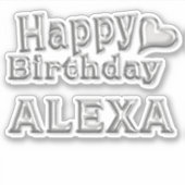 Alexa Happy Birthday silver Aufkleber Sticker シール (正面)