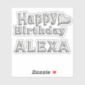 Alexa Happy Birthday silver Aufkleber Sticker シール (シート)