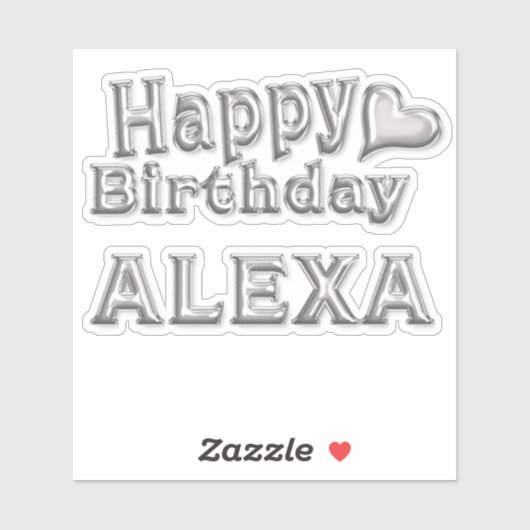 Alexa Happy Birthday silver Aufkleber Sticker シール (シート)