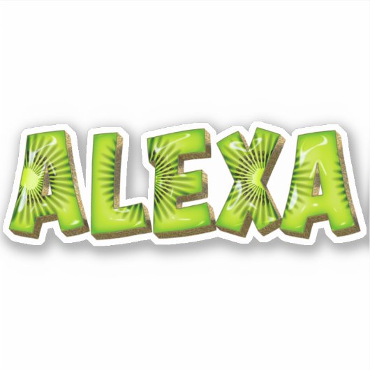 Alexa Name Kiwi Design Aufkleber Sticker シール (正面)