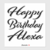 Alexa Name Vorname black Sticker Geburtstag シール (シート)
