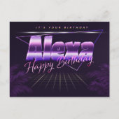 Alexa Name Vorname lila Postkarte Geburtstag ポストカード (正面)