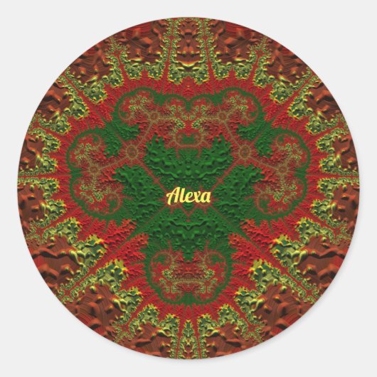 ALEXA PRETTY 3D! Gold, Red and Green ~ ラウンドシール (正面)
