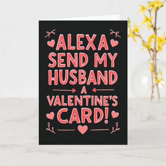 Alexa Send My Husband Valentine Card カード (黄色い花)