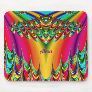 ALEXA to Zany Hot Yellow, Blue, Green and Pink マウスパッド