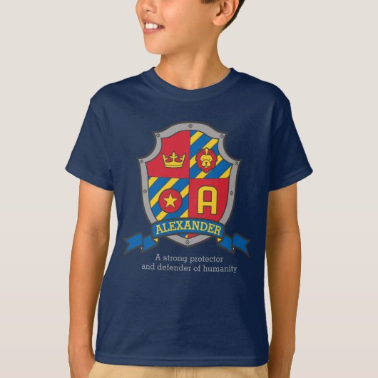 Alexander boys name & meaning knights shield tシャツ (正面)