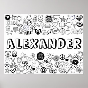 'ALEXANDER' Color-it-Yourselfアウトラインデザイン ポスター