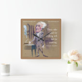 Alexander Hamilton "何かを目指して立つ"引用文 スクエア壁時計 (ホーム)