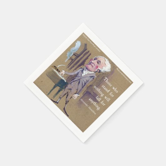 Alexander Hamilton "何かを目指して立つ"引用文 スタンダードカクテルナプキン (角)