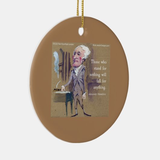 Alexander Hamilton "何かを目指して立つ"引用文 セラミックオーナメント (右)