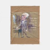 Alexander Hamilton "何かを目指して立つ"引用文 フリースブランケット (正面)