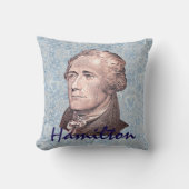 Alexander Hamilton on Blue Lace & Background クッション (正面)