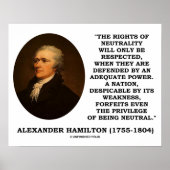 Alexander Hamilton Rights Of Neutrality Power ポスター (正面)