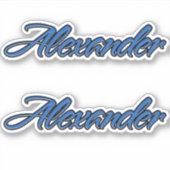 Alexander Name blue Aufkleber Sticker Stickerset シール (正面)