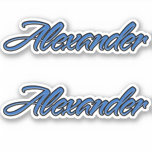 Alexander Name blue Aufkleber Sticker Stickerset シール (正面)