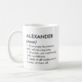Alexander name, Editable name, Custom name コーヒーマグカップ (左)