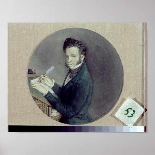 Alexander Pushkin at Work, 1899 ポスター (正面)