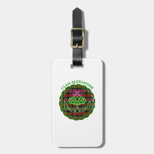 Alexander Scottish Tartan Celtic Thistle ラゲッジタグ (正面縦)