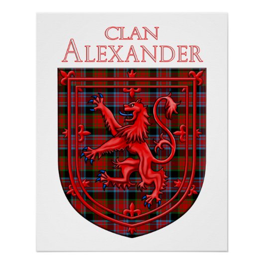 Alexander Tartan Scottish Plaid Lion Rampant ポスター (正面)