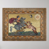 Alexander the Great, Bucephalus and Peritas mosaic ポスター (正面)