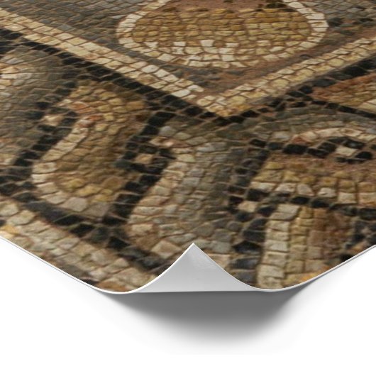 Alexander the Great, Bucephalus and Peritas mosaic ポスター (角)