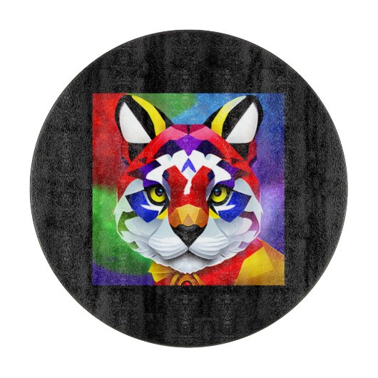 Alexander's Cat black round glass cutting board カッティングボード (正面)