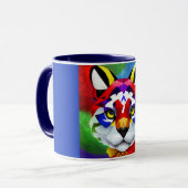 Alexander's Cat navy blue center combo mug マグカップ (正面左)