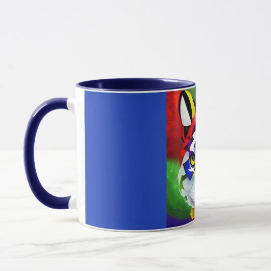 Alexander's Cat navy blue center combo mug マグカップ (左)