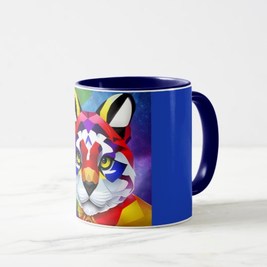 Alexander's Cat navy blue center combo mug マグカップ (正面右)
