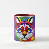 Alexander's Cat purple and maroon center combo mug マグカップ (中央)