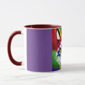 Alexander's Cat purple and maroon center combo mug マグカップ (左)
