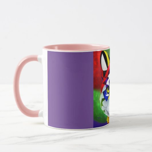 Alexander's Cat purple and pink center combo mug マグカップ (左)
