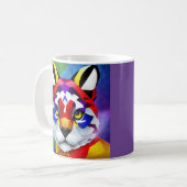 Alexander's Cat purple right hand mug コーヒーマグカップ (正面左)