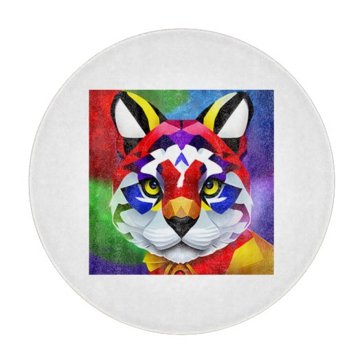 Alexander's Cat white round glass cutting board カッティングボード (正面)