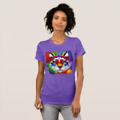 Alexander's Cat women purple T-shirt Tシャツ (正面フル)