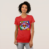 Alexander's Cat women red T-shirt Tシャツ (正面フル)