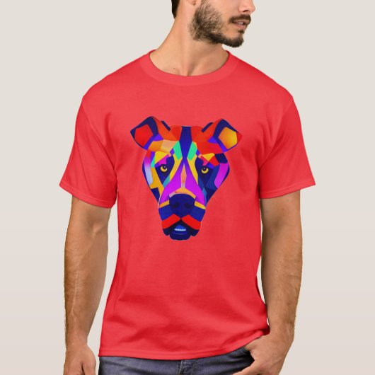 Alexander's Dog men red vivid T-shirt Tシャツ (正面)