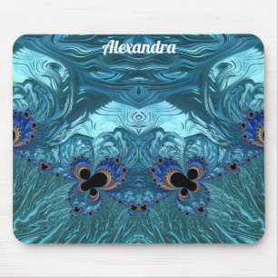 ALEXANDRA 〜 ブルーアクアとブラックデザイン マウスパッド